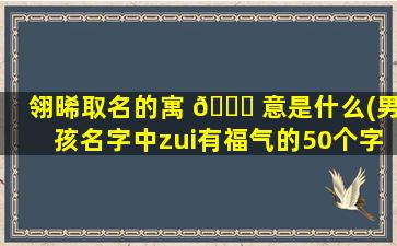 翎晞取名的寓 🐈 意是什么(男孩名字中zui
有福气的50个字)